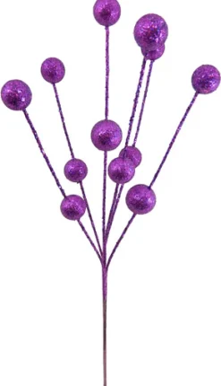 BALL SPRAY 16″ PURPLE GLITTER