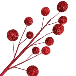 BALL SPRAYS 29.5″X11 RED TINSEL GLTR.