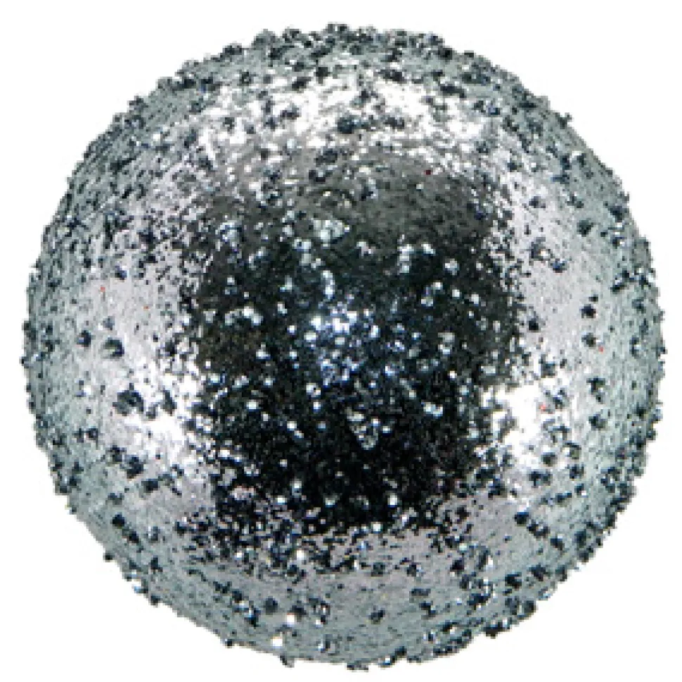 BALL VINTAGE ICE GLITTER 150MM PEWTER