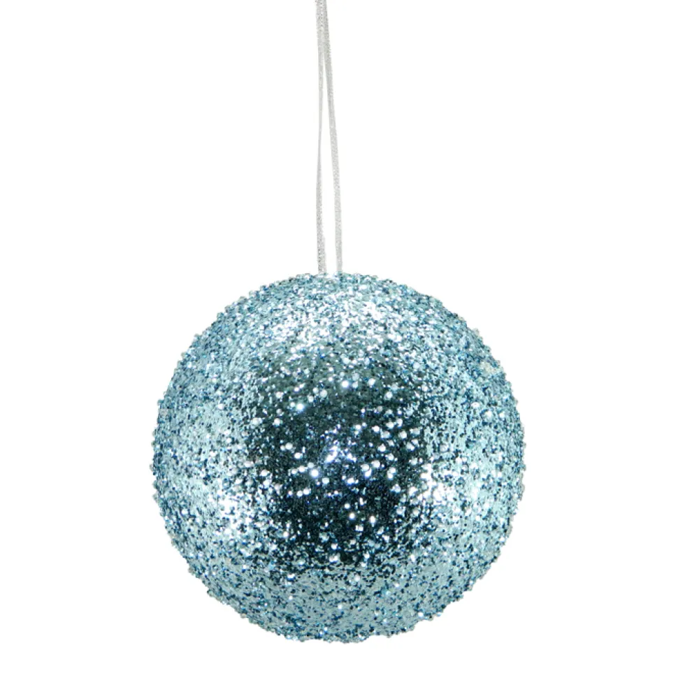 BALL VINTAGE ICE GLITTER 150MM ICE BLUE