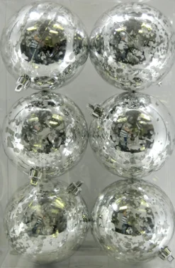 BALLS BOXED MERCURY FINISH 6PC 80MM SILVER