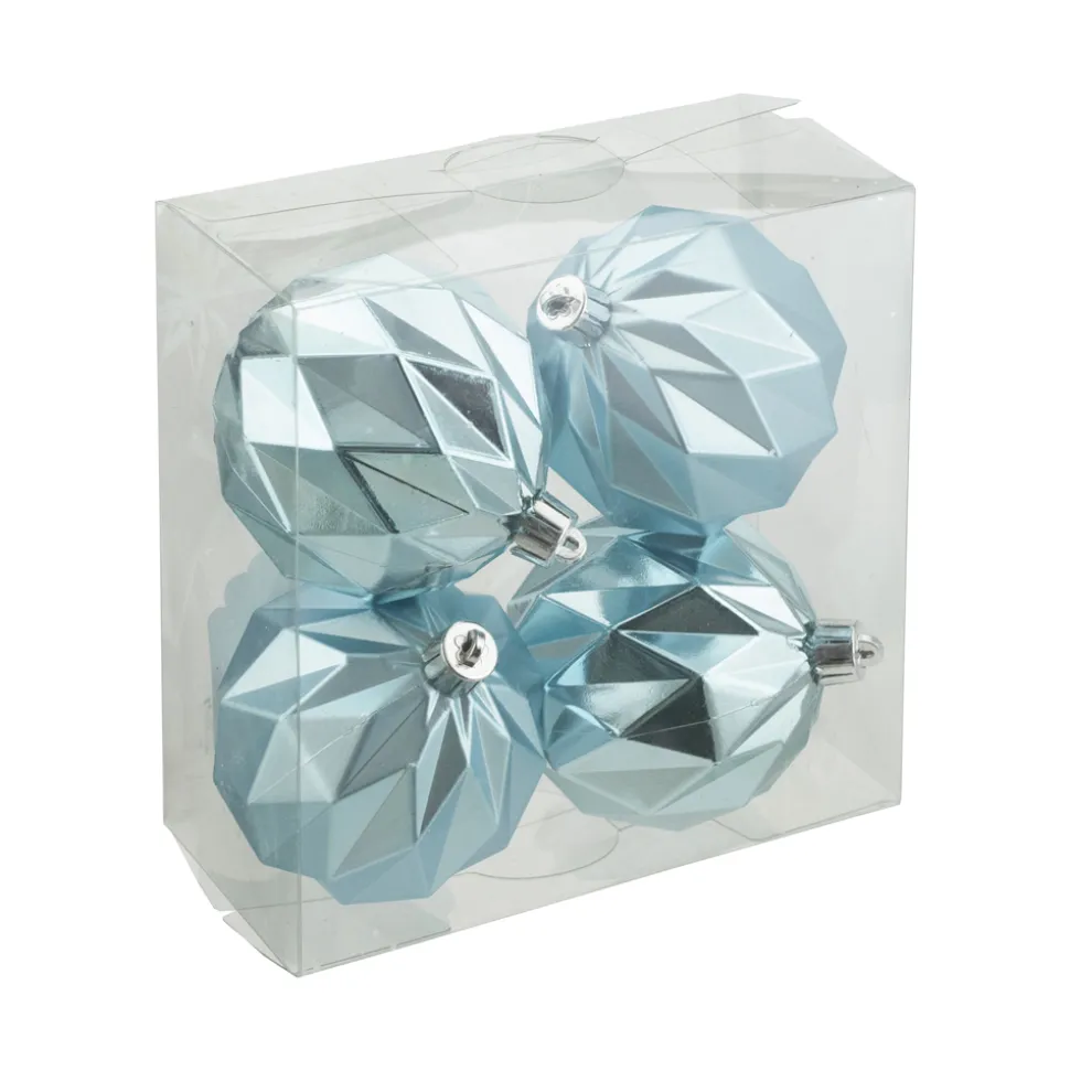 BALLS BOXED 4PC 80MM ICE BLUE MATT/SHINY DIAMOND CUT