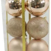 BALLS BOXED 6PC 80MM ROSE GOLD SHINY/ MATT