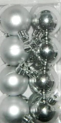 BALLS BOXED 16PC 35MM SILVER SHY/ MATT