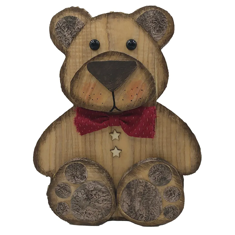 BEAR BROWN/NAT. SITTING13″ W/ BOW TIE