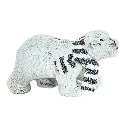 BEAR GRAY STANDING PLUSH 6.5″ W/ BLACK/WHITE SCARF