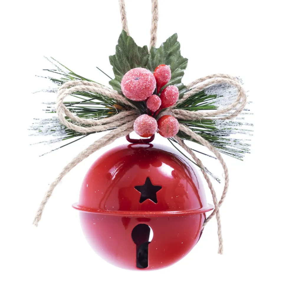 BELL RED 3.5″/80MM W/ BOW & BERRIES