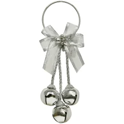 BELL SILVER-SHINY 9.5″ 30MMx3 DOOR HANGER W/ SILVER BOW