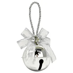 BELL SILVER/SHINY 2.5″/60MM DOOR HANGER W/ SILVER SHEER BOW