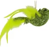 BIRD GREEN CHARTREUSE 7″ W/FEATHER TAIL/GLITTER