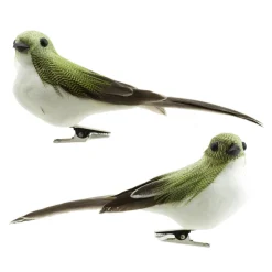 BIRD GREEN/BROWN TAIL 6″ W/ CLIP 2/S