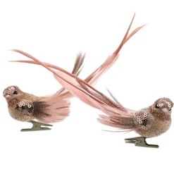 BIRD ROSE GOLD 5.5″ W/ CLIP & GLITTER 2/S