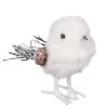 BIRD WHITE/IVORY 6.7″ FAUX FUR W/ TWIG TAIL