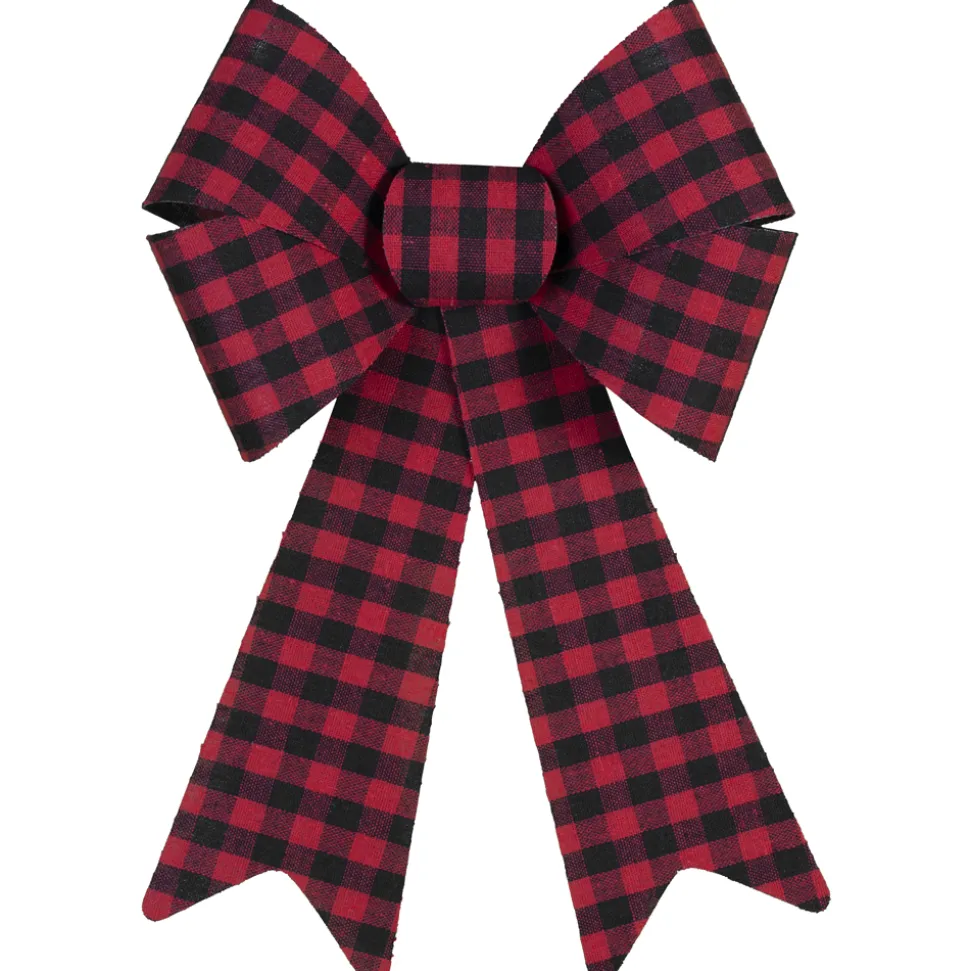 BOW RED/ BLACK 9″ X 15″ BUFFALO PLAID