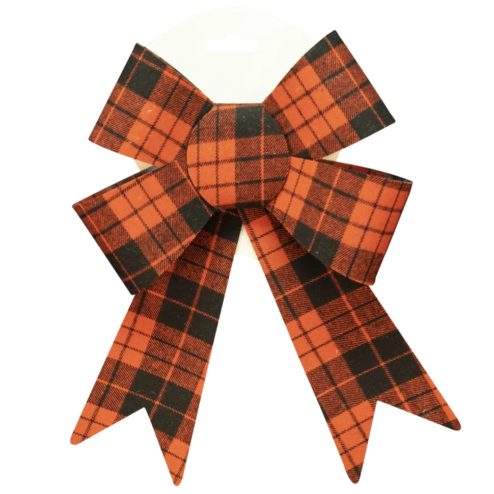 BOW RED/ BLACK PLAID 7″ X 12″