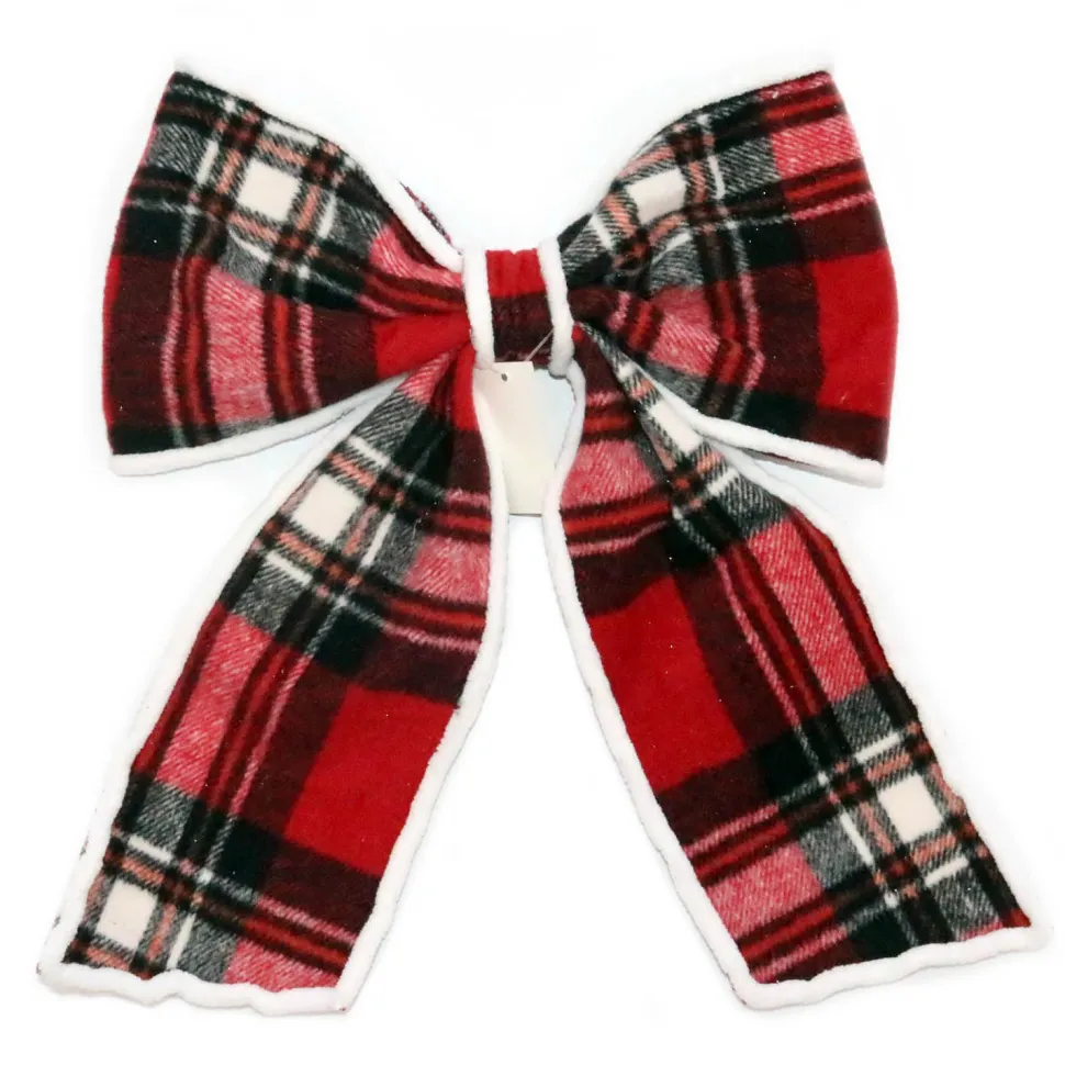 BOW RED/ BLACK/ WHITE PLAID 11″ X14″