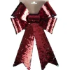 BOW RED/ SILVER 2-TONE SEQUIN 9″ X 15″