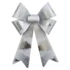 BOW SILVER/WHITE FOIL 9″x15″ PRE FORMED PVC