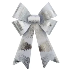 BOW SILVER/WHITE FOIL 9″x15″ PRE FORMED PVC