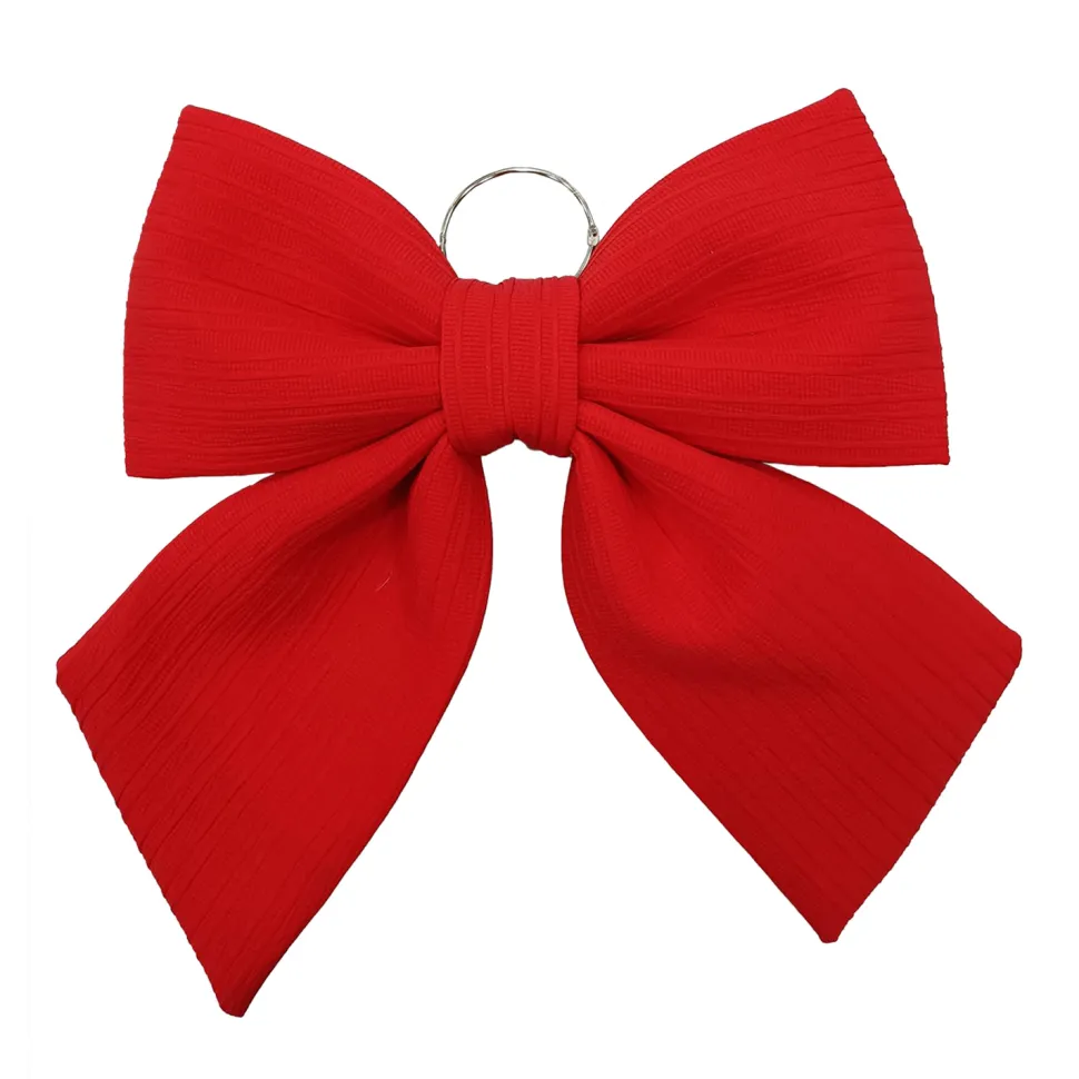 BOW SPONGE/FABRIC 13.5″ RED