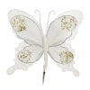 BUTTERFLY WHITE 9.5″x6.5″ VELVET/SHEER W/ GLITTER & CLIP