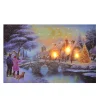 CANVAS 24″X16″ 3 LED+40 FBR XMAS VILLAGE& BRIDGE W/TIMER