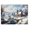 CANVAS 16″x12″ LIGHT UP CHURCH 4PCS LED+6/18TIMER