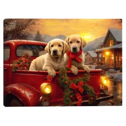 CANVAS 16″x12″ LIGHT UP DOGS 3PCS LED+6/18TIMER