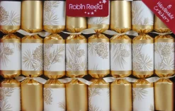 CHRISTMAS CRACKER DLX 8PCX8.5″ GOLD/IVORY W/ PINECONE PRINT