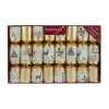 CHRISTMAS CRACKER DLX 8PCX8.5″ GOLD/WHITE WITH REINDEER PRINT