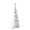 CONE TREE FUR FABRIC 16″ WITH SILVER SNOWFLAKE