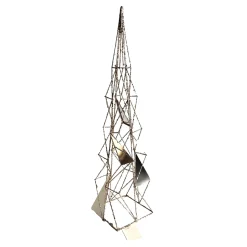 CONE TREE GEOMETRIC WIRE 23.5″ W/ MIRROR & CHAMPAGNE GLITTER