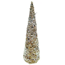 CONE TREE NATURAL ROPE 15.5″ SNOW FROSTING