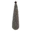 CONE TREE PINECONE FROSTED 19″ W/ STAR