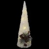 CONE TREE WHITE 16″ LED W/ PINE CONES & BERRY