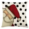 CUSHION DECORATIVE 16″x16″ – SANTA WHITE/RED/BLACK