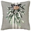 CUSHION DECORATIVE 16″x16″ MISTLETOE GRAY/IVORYBLACK