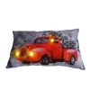 CUSHION LIGHTED 20″X12″ 3 LED+6/18 TIMER RED TRUCK W/ TREE