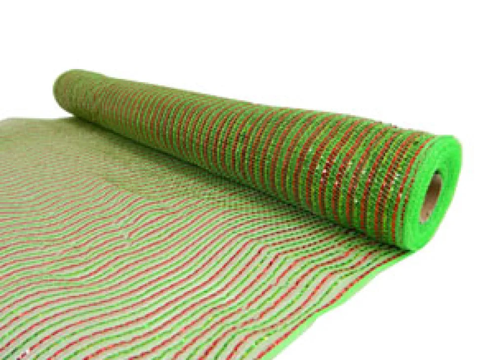 DECOR MESH 21″ X 10 YDS GREEN/ RED DOUBLE COLOR