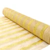 DECOR MESH 21″ X 10 YDS NATURAL W/JUTE & GOLD STRIPES