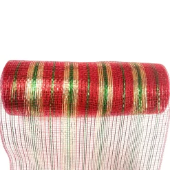 DECOR MESH 10” X 10 YDS RED EMERLAD CHAMPAGNE