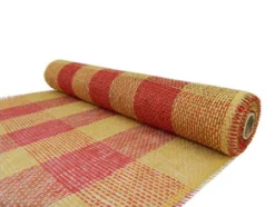 DECOR MESH 21″ X 5 YDS RED/ TAN CHECK BURLAP LOOK