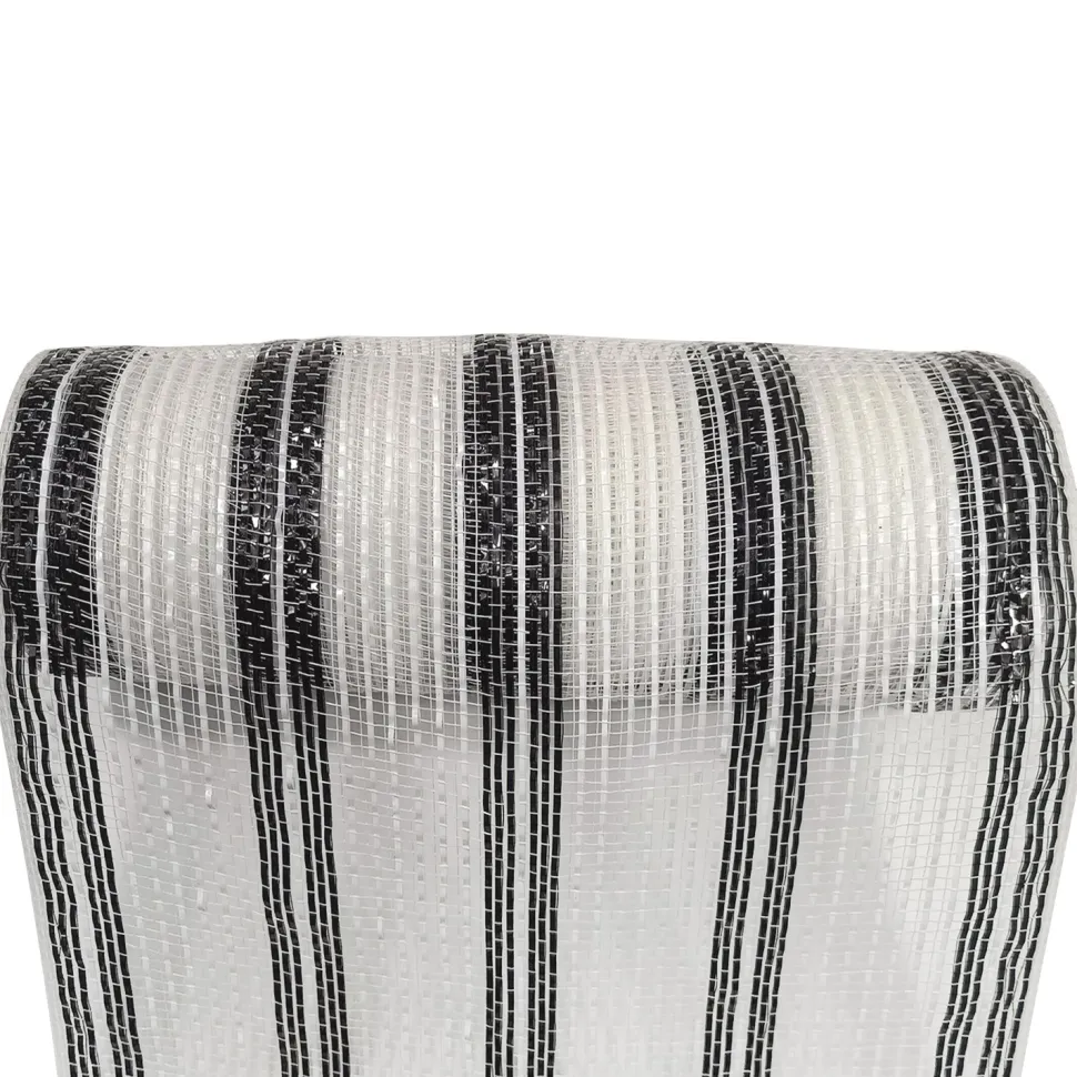DECOR MESH 10” X 10 YDS WHITE BLACK