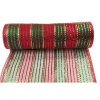 DECOR MESH 10x10 YDS LN RED EMERALD W/ RED, EMERALD & CHAMAPAGNE METALLIC