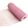 DECOR MESH 10x10 YDS SM PINK W/ PINK METALLIC