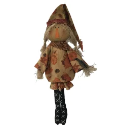 FALL SCARECROW HUSK GIRL STANDING ON BASE 27.5″ ORANGE/MULTI