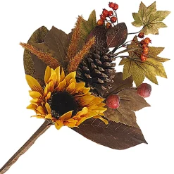 FALL SPRAY 20″ SUNFLOWER/PUMPKIN PINECONE W/ MIXED LEAF ORANGE/YELLOW