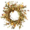 FALL WREATH MIXED LEAF W/ MINI CLUSTER BERRIES 21.5″ ORANGE/MULTI