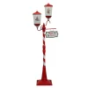 FLOOR DOUBLE LANTERN WITH SANTA & SNOWMAN SEE-SAW SNOWING SCENE 79″