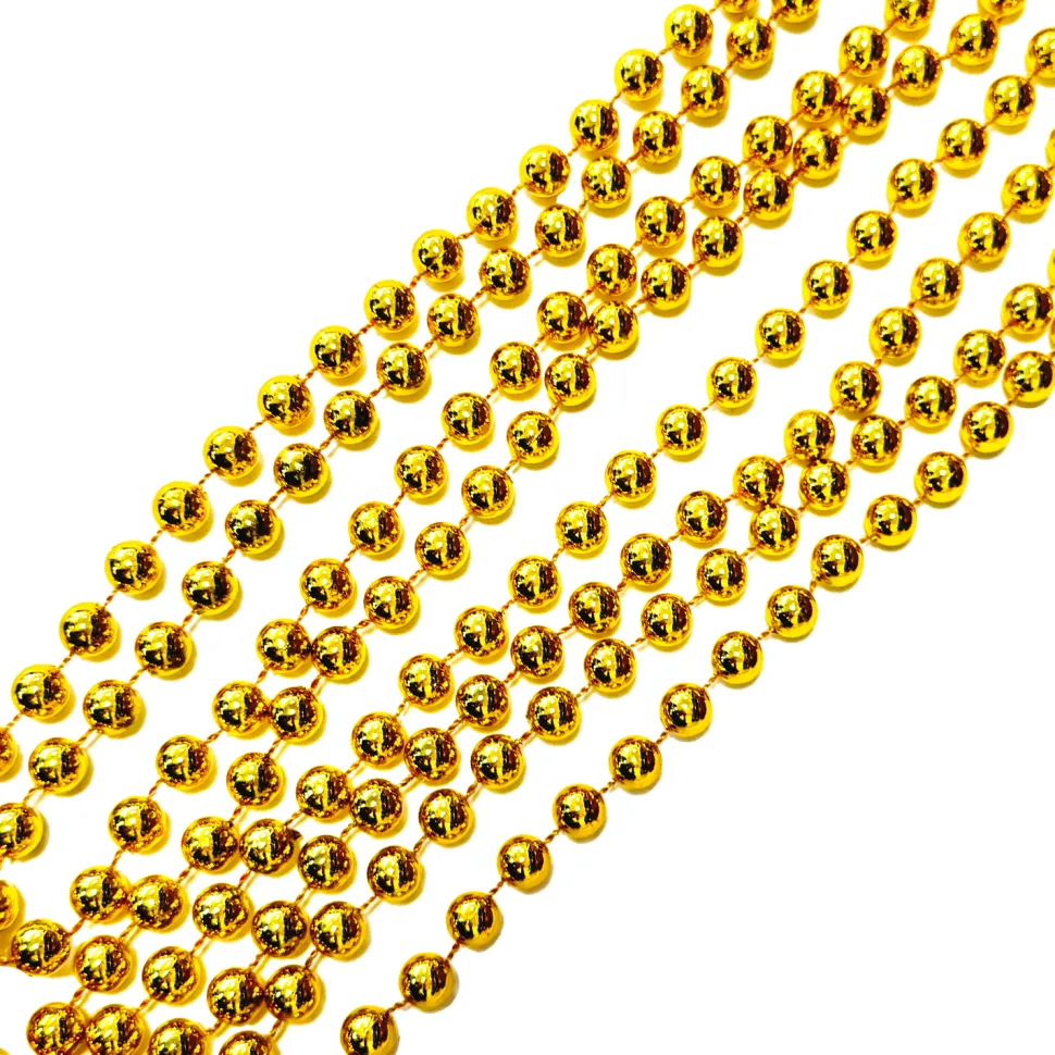 GARLAND BEAD 10MM 108″/9FT (2.7M) GOLD